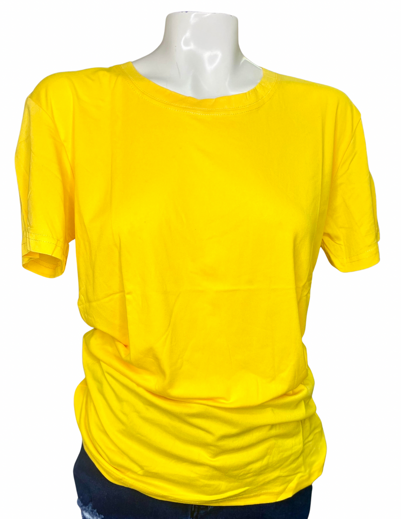 PACK OF 10 MUSTARD YELLOW COTTON FEEL SUBLIMATION UNISEX T-SHIRT