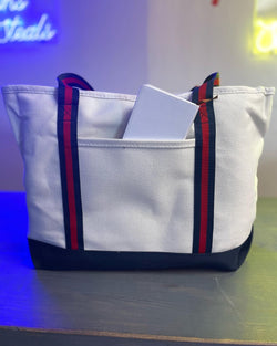 LARGE COTTON CANVAS ADMIRAL TOTE BAG